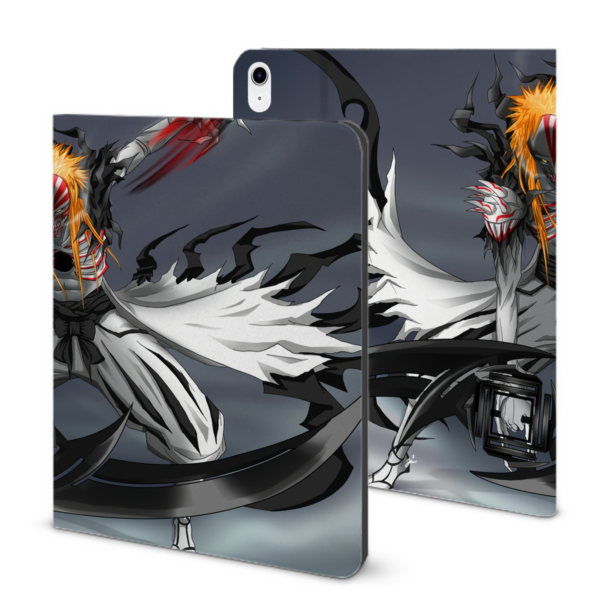 （画像用） ブリーチ BLEACH IPad ケース ブック型 PUレザー TPU 耐衝撃 軽量 薄型 ペン収納なし 全面保護 IPad 各モデル対応